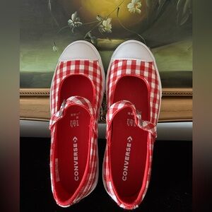 New Converse Kids Chuck Taylor All Star Dainty Mary Jane Checkered Easy On 3